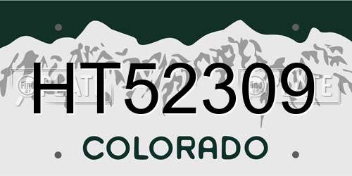 HT52309 Colorado License Plate