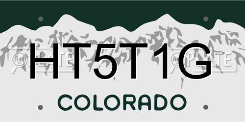 HT5T1G Colorado License Plate