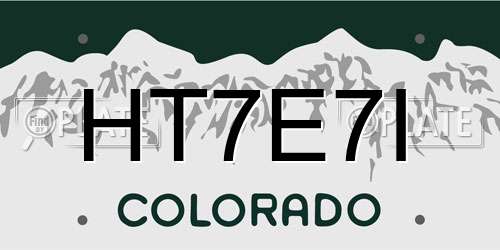 HT7E7I Colorado License Plate