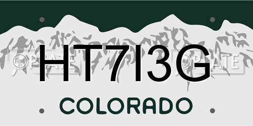 HT7I3G Colorado License Plate