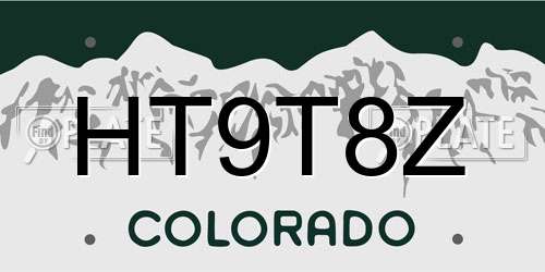 HT9T8Z Colorado License Plate