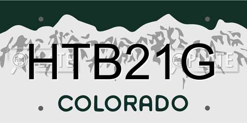 HTB21G Colorado License Plate
