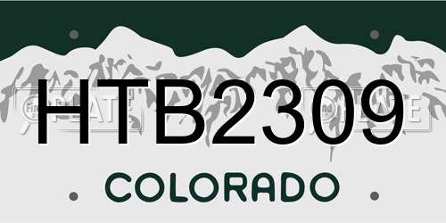 HTB2309 Colorado License Plate