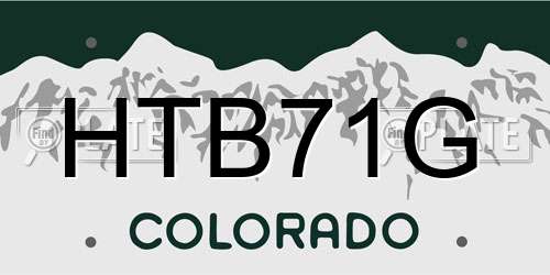 HTB71G Colorado License Plate