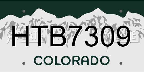 HTB7309 Colorado License Plate
