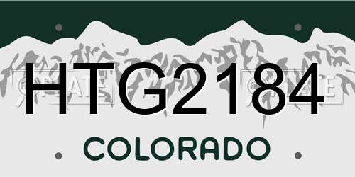 HTG2184 Colorado License Plate