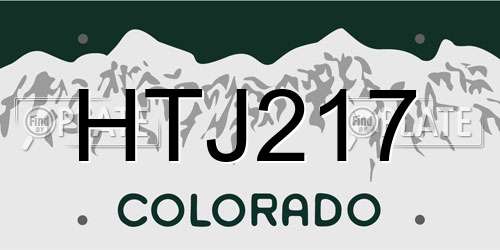 HTJ217 Colorado License Plate