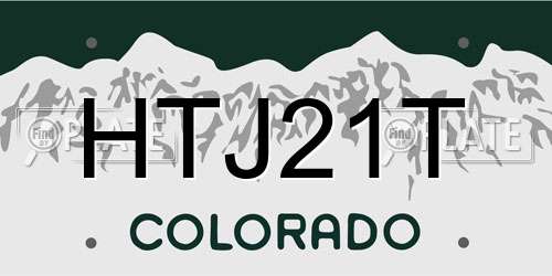 HTJ21T Colorado License Plate