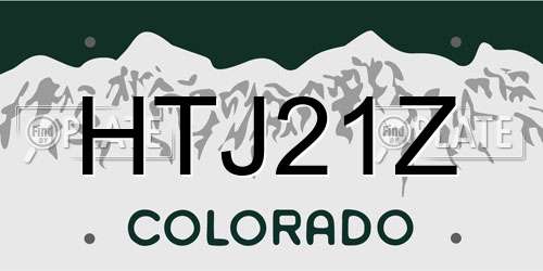 HTJ21Z Colorado License Plate