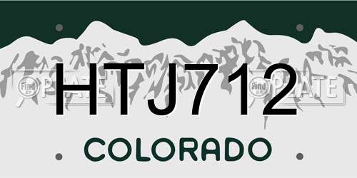 HTJ712 Colorado License Plate
