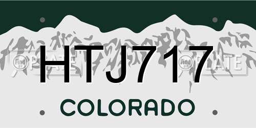 HTJ717 Colorado License Plate