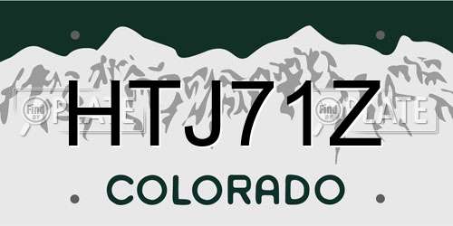 HTJ71Z Colorado License Plate