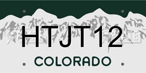 HTJT12 Colorado License Plate