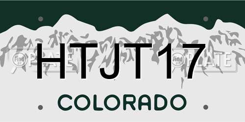 HTJT17 Colorado License Plate