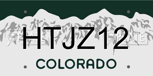 HTJZ12 Colorado License Plate