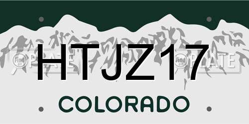 HTJZ17 Colorado License Plate