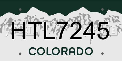 HTL7245 Colorado License Plate