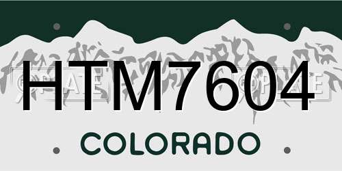 HTM7604 Colorado License Plate