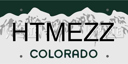 HTMEZZ Colorado License Plate
