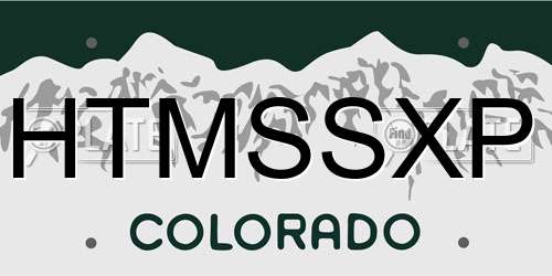 HTMSSXP Colorado License Plate