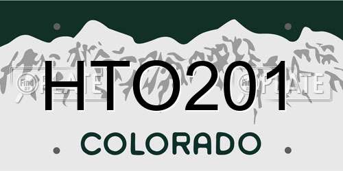 HTO201 Colorado License Plate