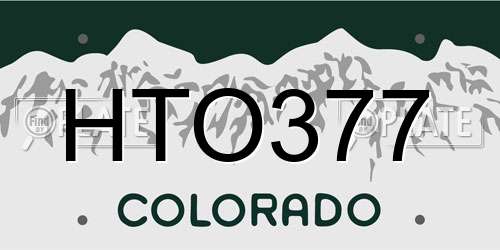 HTO377 Colorado License Plate