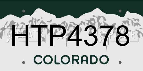 HTP4378 Colorado License Plate