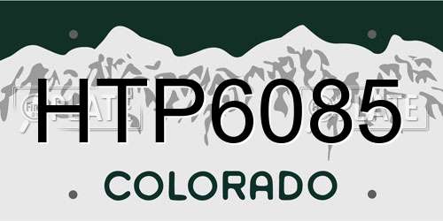 HTP6085 Colorado License Plate