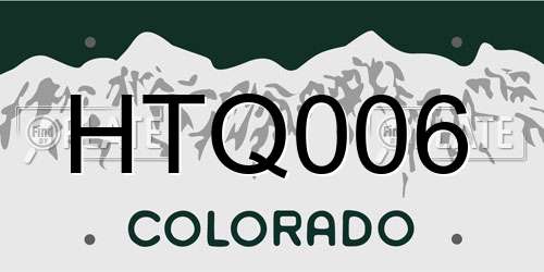 HTQ006 Colorado License Plate
