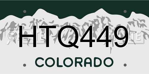 HTQ449 Colorado License Plate