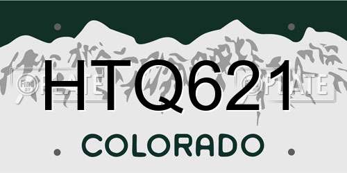 HTQ621 Colorado License Plate