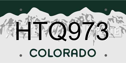 HTQ973 Colorado License Plate