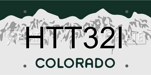 HTT32I Colorado License Plate