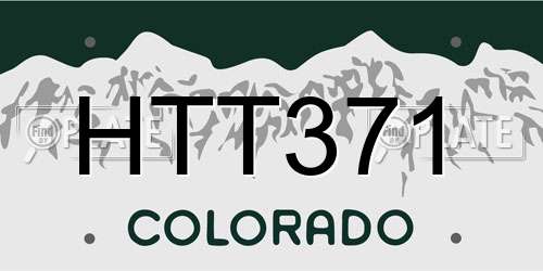 HTT371 Colorado License Plate