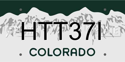 HTT37I Colorado License Plate