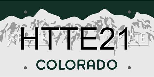 HTTE21 Colorado License Plate