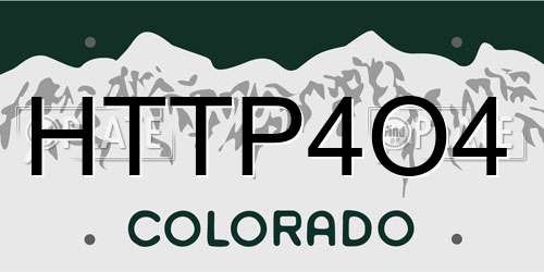HTTP4O4 Colorado License Plate