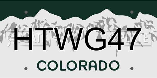 HTWG47 Colorado License Plate