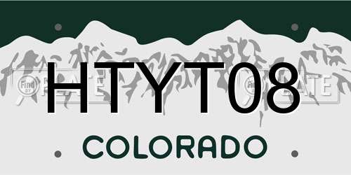HTYT08 Colorado License Plate