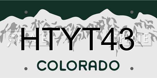 HTYT43 Colorado License Plate