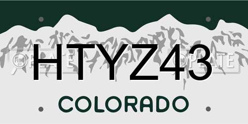 HTYZ43 Colorado License Plate