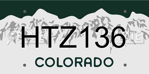 HTZ136 Colorado License Plate