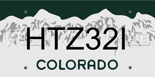HTZ32I Colorado License Plate