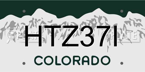 HTZ37I Colorado License Plate