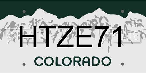 HTZE71 Colorado License Plate