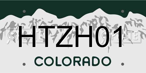 HTZH01 Colorado License Plate