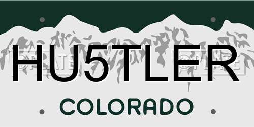 HU5TLER Colorado License Plate