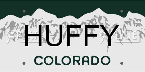 HUFFY Colorado License Plate