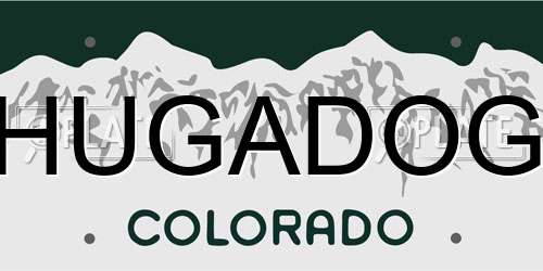 HUGADOG Colorado License Plate