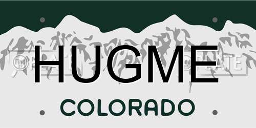 HUGME Colorado License Plate